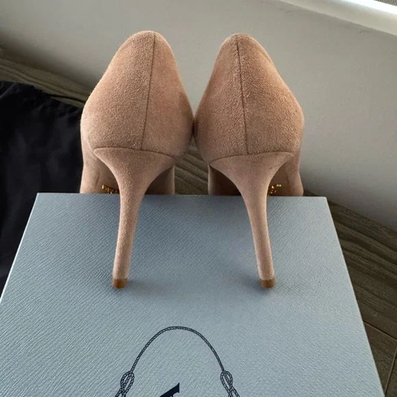 Prada Calzature Donna Suede Stiletto Nude Pumps - Picture 5 of 11